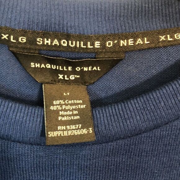 SHAQUILLE O’NEAL NEW With TAGS  Men's XLG COTTON BLEND Blue Pit to Pit 21 1/2" - Picture 3 of 10